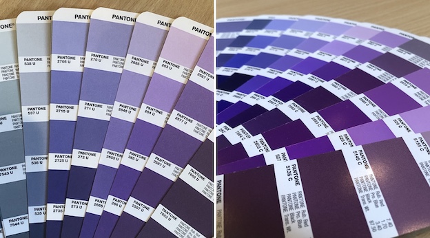coated Pantone compared with uncoated Pantone.