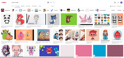 screenshot of cartoon designs on Google Images