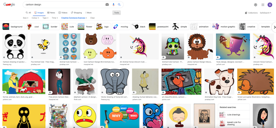 copyright free images in google search result for 'cartoon design'